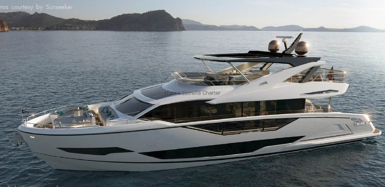 Megayacht EN CHARTER, de la marca Sunseeker modelo 90 Ocean Club y del año 2021, disponible en Marina Moll Vell Palma Mallorca España