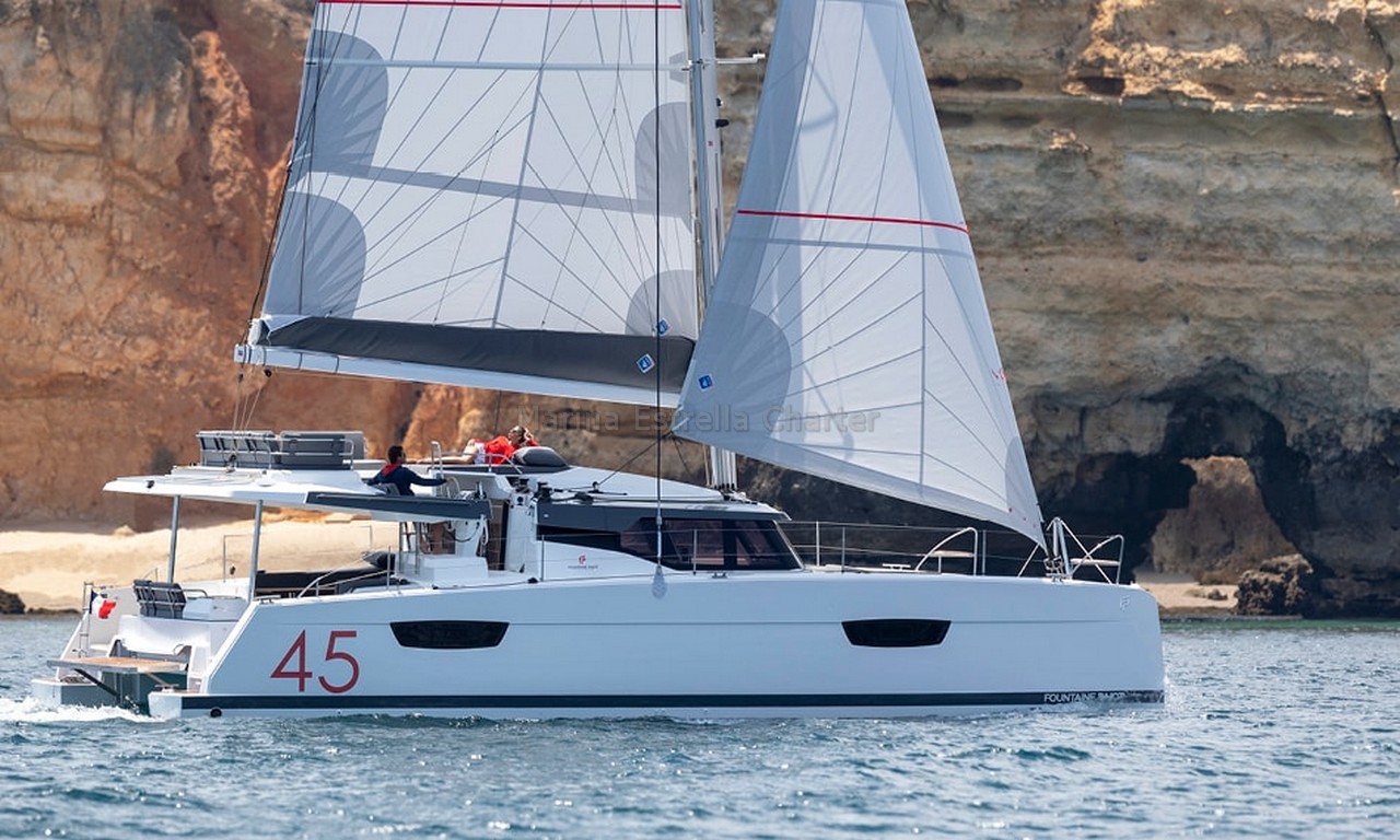 Catamaran FOR CHARTER, year 2022 brand Fountaine Pajot and model Elba 45, available in Muelle de la Lonja Palma Mallorca España