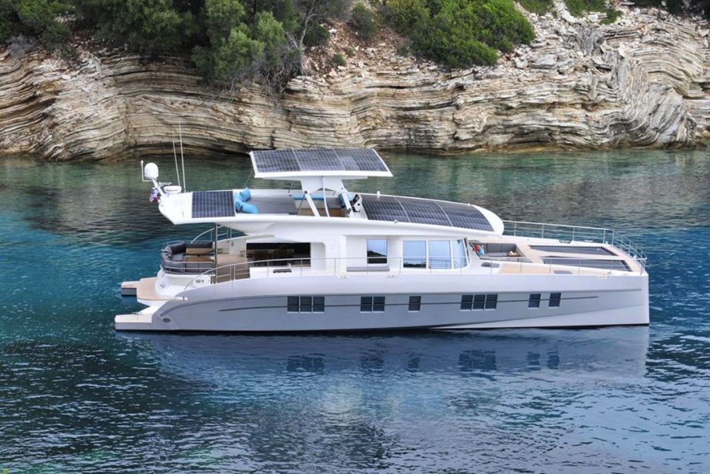 Catamaran FOR CHARTER, year 2016 brand Silent Yachts and model 64, available in Port Esportiu Port Adriano Calvià Mallorca España